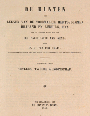 14789
          <br/>
          De munten der leenen van de voormalige hertogdommen Brabant en Limburg, enz. van de vroegste tijden tot aan de Pacificatie van Gend
          <br/>
          <em></em>